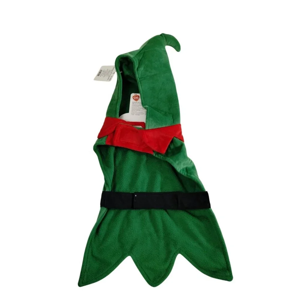 Pet Central Holiday Elf Dog Size L Green Red Costume